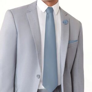 Azazie matte satin blue tie